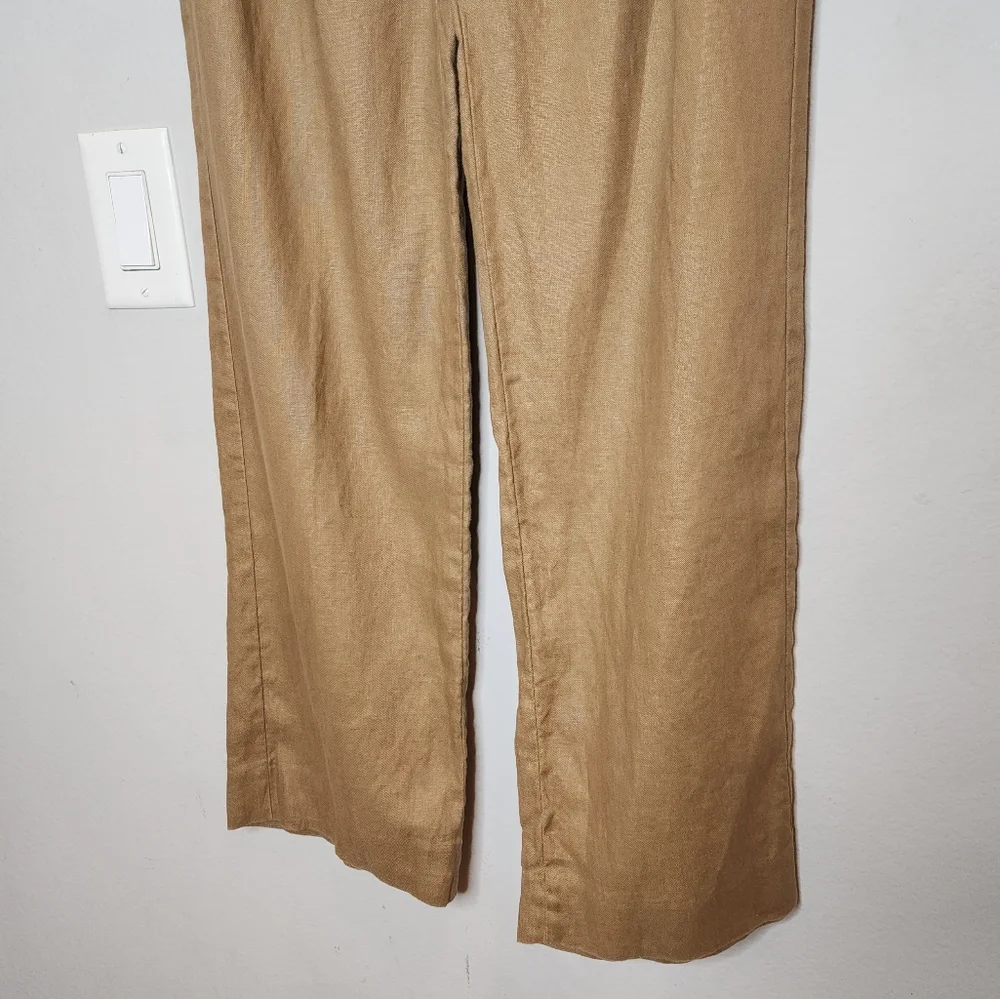 Banana‎ Republic Linen High Rise Pleated Tan Pants Women's Size 4